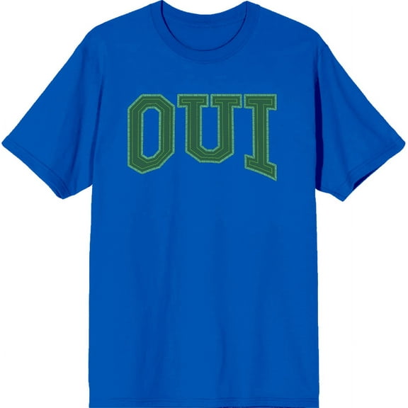 French Oui Adult Royal Blue Crew Neck Short Sleeve Tee-3XL