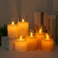 thumbnail image 3 of 3 PCS Flameless LED Candles with Remote Control Realistic Warm Yellow Electric Pillar Candle Lights with Flickering Flame Timer Dimmable for Festival Wedding Restaurant Party Decoration, 3 of 8
