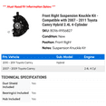 thumbnail image 2 of Front Right Suspension Knuckle Kit - Compatible with 2007 - 2011 Toyota Camry Hybrid 2.4L 4-Cylinder 2008 2009 2010, 2 of 2