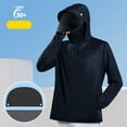 thumbnail image 6 of Jackets for Men Sun Protection UPF50+ Plus Size Full Zip Long Sleeve Hooded Big & Tall Coat for Men Summer Outdoor Casual Hiking Work Travel Jacket with Pockets Black XL, 6 of 7