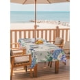 thumbnail image 2 of Outdoor Tablecloth with Umbrella Hole for Patio/Picnic/Party/Camping, Watercolor Flowers Waterproof Table Cloth Rectangle Table Cover Washable, Spring Floral Butterflies Botanical Beige (54"x 80"), 2 of 8