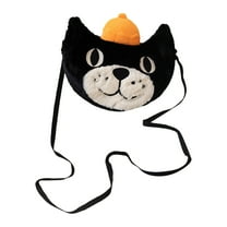 Cat Stuffed Animal Bag, Zippered Stuffed Kitten Diagonally Bag, 15cm/5.9 inches Cartoon Plush Sling Ba