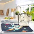 thumbnail image 2 of Yayeee Dish Drying Mat for Kitchen Counter Ultra Absorbent Easy Clean Pad 18x16", Rocket Pattern, 2 of 7