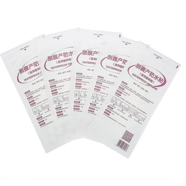 5 Pcs Pansement pour Plaie Césarienne Post-Partum Imperméable Patch de Douche