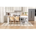 thumbnail image 3 of HORIZON Kitchen Island with Casters, Extendable Dining Table with Led Lighting, Kitchen Table with Power Strips, Buffet Table, or Bar Table for The Kitchen and Dining Room (Creamy White + Natural), 3 of 56
