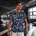 thumbnail image 3 of Wukai Cherry Blossoms on Navy Background Print Men's Short-Sleeved Mesh T-Shirt,Quick-Dry Short Sleeve Workout T-Shirt-Small, 3 of 8