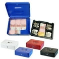 thumbnail image 4 of HLONK Metal Money Box – Lock & 2 Keys  Fireproof  Cash Safe Box  Shockproof  Anti-Theft  Multi-Compartment  Secure Storage for Valuables, 4 of 7
