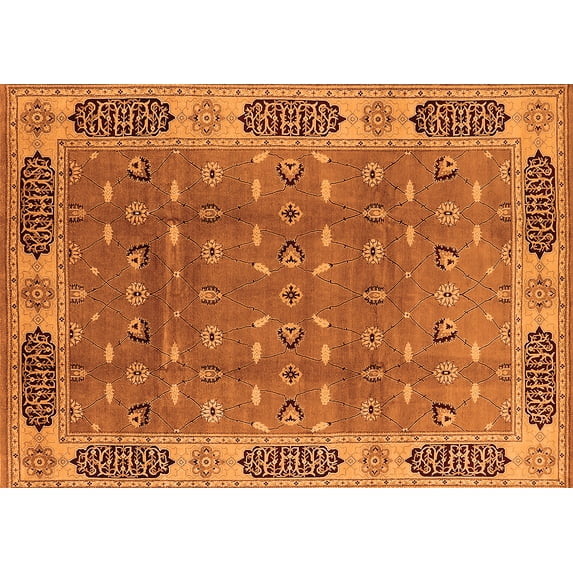 Ahgly Company Indoor Rectangle Oriental Orange Traditional Area Rugs, 5' x 8'