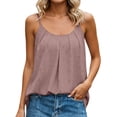 thumbnail image 2 of Camisole Tops for Women Casual Loose Eyelet Front Pleated Scoop Neck Spaghetti Strap Cami Tank Tops Summer Outfits, 2 of 6