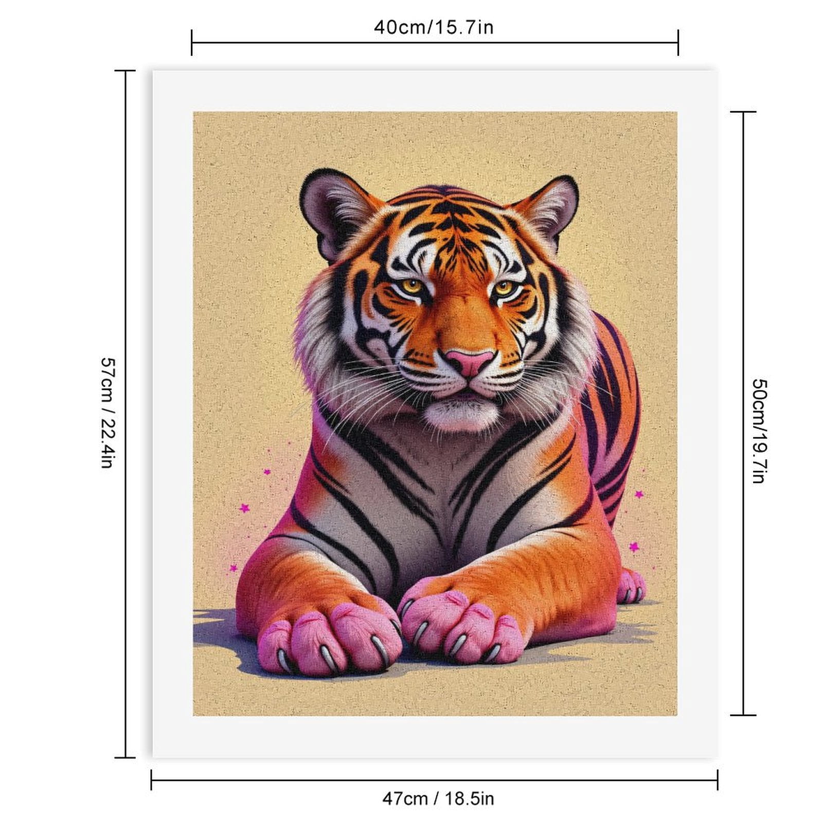 Paint by Numbers Kit for Adults, Majestic Tiger Pink Paws Fantasy Paint by Numbers, Easy Paint by Numbers Kit for Adults Beginner, DIY Adult Paint by Number Kits on Canvas, 12x16in Home Decor