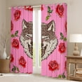 thumbnail image 3 of Feelyou Rustic Wolf Wildlife Black Out Curtains, Fashion Red Rose Floral Curtains Pack of 2 (42x63 Each), Teens Kids Boys Girls Bedroom Curtains, Blackout Curtains Bedroom Decor, 3 of 7