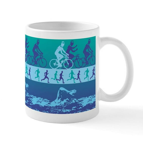 CafePress - Triathlon Mug - 11 oz Ceramic Mug - Novelty Coffee Tea Cup