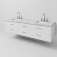 thumbnail image 6 of Castor 72 in W White Double Bath Vanity, Carrara Marble Top, and Faucet Set, 6 of 10