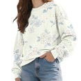 thumbnail image 3 of Kaondbfi Soft and Graceful Floral Print Sweatshirts for Women Fall Fashion Round Neck Pullover Tops Womens Loose Fit Long Sleeve Hoodless, 3 of 9