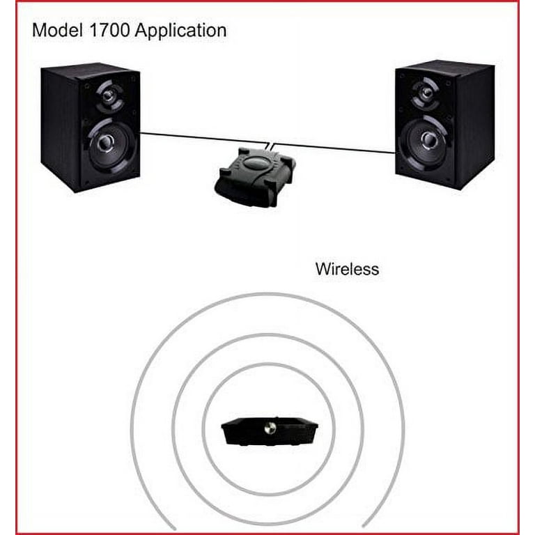 Amphony Wireless Speaker Kit with one Wireless Amplifier New Model Makes Surround Speakers Wireless 2x40 Watts 300ft range Connect to any Audio