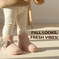 thumbnail image 6 of bebe Toddler Girl's Winter Boots – Cozy Microsuede Boots with Rhinestone Bow, Fashion Boots for Toddlers, Slip-On Cold Weather Boots, 6 of 8