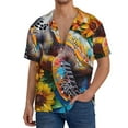 thumbnail image 2 of Disketp Men's Hawaiian Sunflower Turtle Print Shirts Button Down Holiday Beach Shirts-X-Large, 2 of 5
