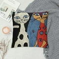 thumbnail image 3 of SHANXI Whimsical Abstract Cat Pillow Cover,  Cozy Decorative Cushion Case for Cat Lovers 22x22in, 3 of 6