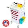 thumbnail image 6 of POCHAR Medical Crash Cart with Emergency Accessory - Mobile Emergency Cart for Hospitals and Clinics (Red-White), 6 of 10