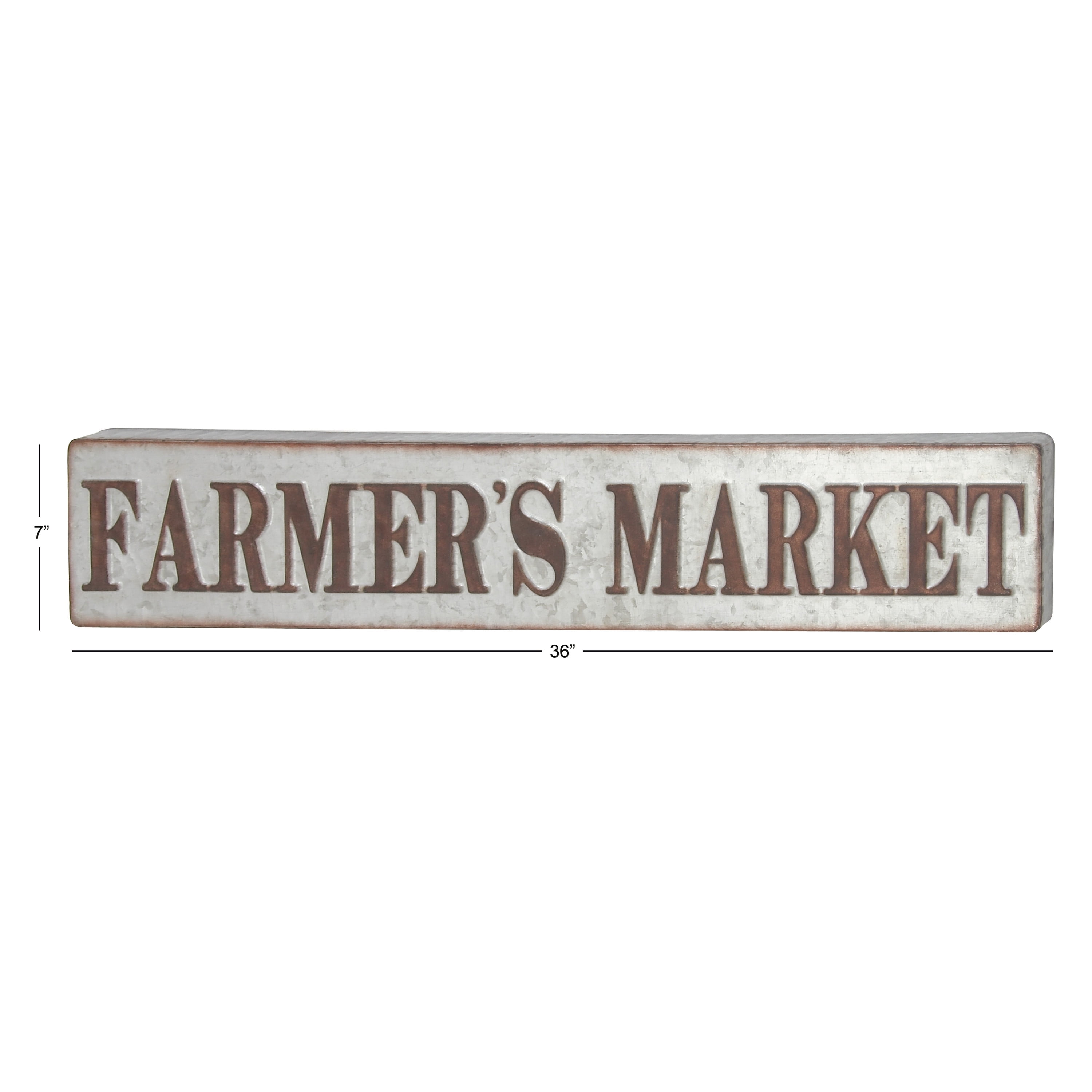DecMode Indoor Grey Metal Farmhouse Sign Wall Decor