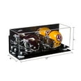thumbnail image 2 of 2 Mini Football Helmet Display Case (not full size) - - Clear Acrylic Plexiglass with Mirror, Wall Mount and White Risers (A019-WR), 2 of 7