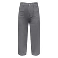thumbnail image 4 of YDFCWXW Wide Leg Jeans for Women High Waist Baggy Stretchy Flared Jeans Trendy Cropped Denim Jeans Pants with Pocket Grey, XXL, 4 of 4