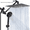 black, variant on High Pressure Shower Head Combination - Heavy Duty Stainless Steel Rain Shower System with Handheld Spray, 3 Way Diversion Valve and Hose, Adjustable Height with Angle Shower Head Extension Arm