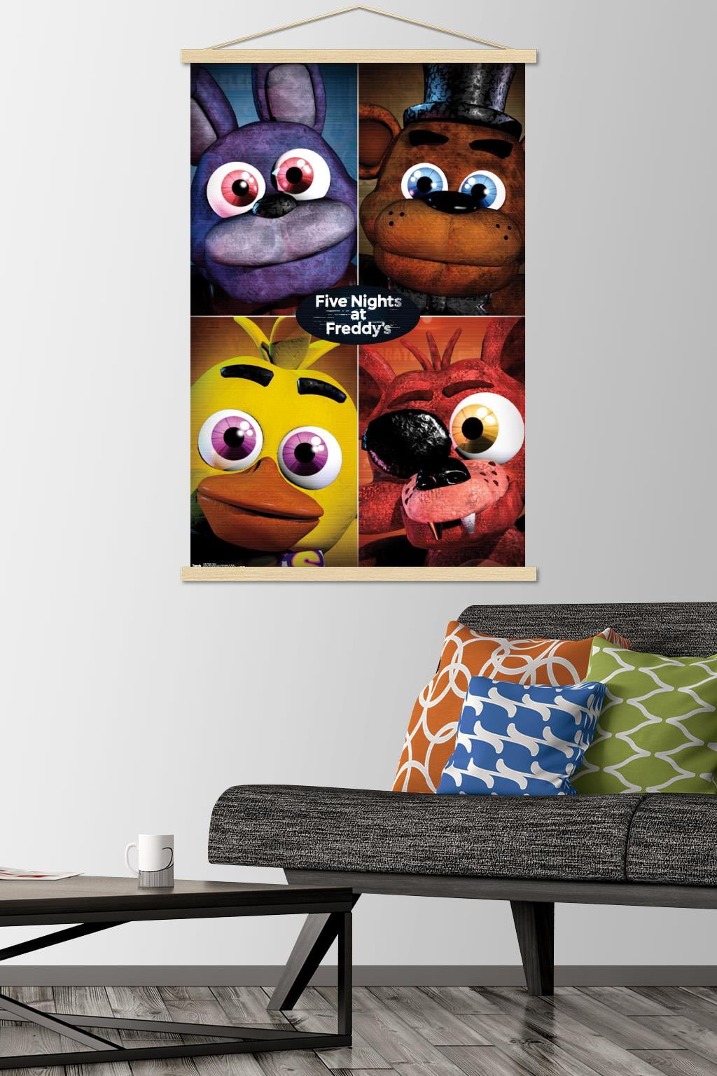 Five Nights at Freddy's - Quad Wall Poster with Magnetic Frame, 22.375" x 34"