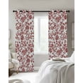 thumbnail image 3 of Red Boho Flower Blackout Curtains 54 Inches Long for Bedroom, Vintage Paisley Farmhouse Pattern Thermal Insulated Room Darkening Black Out Window Curtain Panels Grommet Drapes for Living Room, 3 of 8