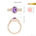 thumbnail image 5 of ANGARA Natural Oval 1.15 ct Amethyst Twisted Vine Ring with Diamond Halo in 14K Rose Gold for Women (Size-8x6mm) | February Birthstone, Anniversary, Jewelry Gift for Women | Natural Amethyst Ring, 5 of 10
