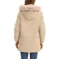 thumbnail image 4 of Breezora Women's Winter Mid Length Insulated Jacket Cozy Lined Large Collar Quilted Outerwear Coat XXL Size Khaki, 4 of 8