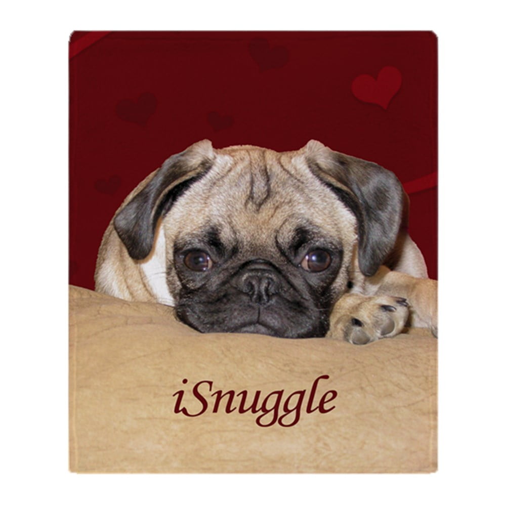 CafePress Adorable Isnuggle Pug Puppy Soft Fleece Throw Blanket, 50