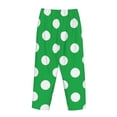 thumbnail image 5 of Goofa Green And White Polka Dot Printed Soft Pajama Pants for Women, Wide Leg Comfy Casual Lounge Yoga Pants-Large, 5 of 9