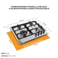 thumbnail image 4 of FLINE | Combo parrilla de gas y campana extractora 60 cm | Pared sensor touch| gris|LU4TR60, 4 of 5