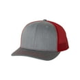 thumbnail image 2 of Richardson - Adjustable Snapback Trucker Cap - 112 - Heather Grey/ Red - Size: OSFM, 2 of 5