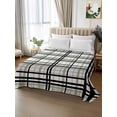 thumbnail image 2 of Sage Green Black Plaid Flat Sheet Only Twin Size, Soft Breathable Bed Top Sheets for Mattress, Farmhouse Green Black Checkered Luxury Bedding Flat Sheets for Home Hotel Bedroom Bed Protection, 2 of 9