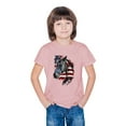 thumbnail image 6 of Kids Girls Casual American Flag Tshirts Cotton Short Sleeve Tee Shirts Independence Day Patriotic Graphic Tees Summer Pink， 9 Years, 6 of 7