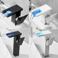 KAJOVE LED waterfall faucet luminous color changing wash basin bathroom
