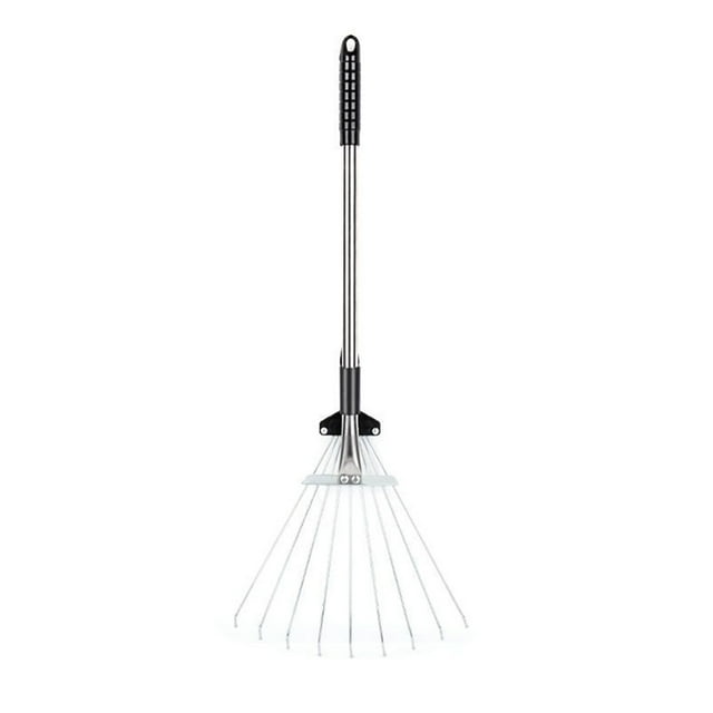 Dpityserensio Râteau de Jardin Rétractable pour Feuillus Râteau de Jardin en Acier Inoxydable Tête Ronde Râteau à Herbe Outils de Jardin