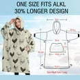 thumbnail image 4 of Oversized Wearable Blanket Hoodie,Beige Chicken Sketch Pattern Sherpa Blanket Hoodie with Super Pockets,Super Warm Fuzzy Pullover for Women & Men, 4 of 6