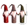 thumbnail image 4 of Inteprter Funda para botella de vino de Navidad, felpa larga, Rudolf, manga a prueba de polvo, telas no tejidas, sombrero de piezas, fundas para Kits de decoración para fiestas Gris Inteprter HA070265-02, 4 of 6