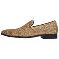 thumbnail image 3 of Santimon Mens Dress Shoes Paillette Loafers Metallic Slip-On Casual Business Shoes Gold 8 US, 3 of 7
