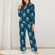 thumbnail image 2 of Fotbe Blue Owl Conjunto de Pijama de Manga Larga para Mujer con Estampado, Ropa de Dormir de 2 Piezas, Conjunto de Casa Suave y Cómodo con Bolsillos-Large, 2 of 7