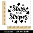thumbnail image 2 of Stars and Stripes Script with Stars Self-Inking Rubber Stamp Ink Stamper - Blue Ink - Large 1-1/2 Inch, 2 of 7
