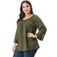 thumbnail image 4 of Blusa con mangas Raglán kimono Agnes Orinda Verde 4XL, 4 of 6