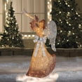 thumbnail image 2 of Northlight 60" Gold LED Lighted Angel with Trumpet Outdoor Christmas Decoration, 2 of 7