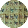 thumbnail image 1 of Ahgly Company Indoor Round Animal Light Blue Traditional Area Rugs, 6' Round, 1 of 4