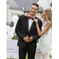thumbnail image 3 of COOFANDY Men's Tuxedo Jacket Wedding Blazer One Button Dress Suit for Dinner Prom Party, 3 of 6