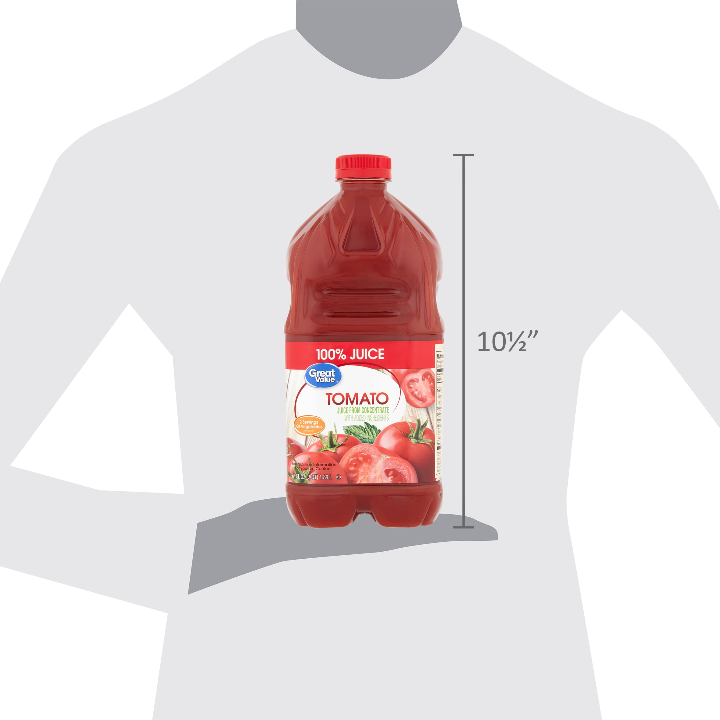 (2 pack) Great Value Tomato 100% Juice, 64 fl oz