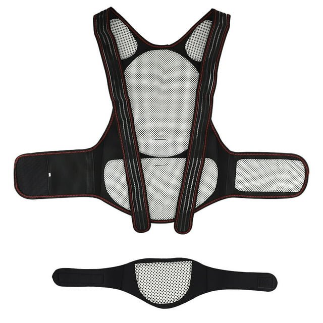 Correa de hombro autocalentable con imán para protección del cuello, fisioterapia con moxibustión caliente para aliviar el dolor de hombro y mejorar la oblicuidad del hombro